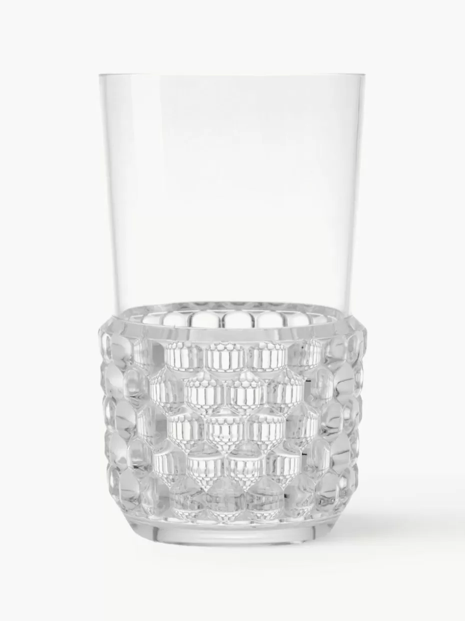 Bargläser | Wassergläser-Kartell Wassergläser Jellies mit Strukturmuster, 4 Stück Transparent