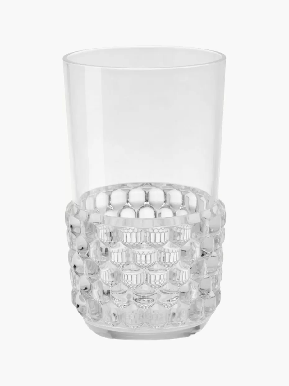 Bargläser | Wassergläser-Kartell Wassergläser Jellies mit Strukturmuster, 4 Stück Transparent