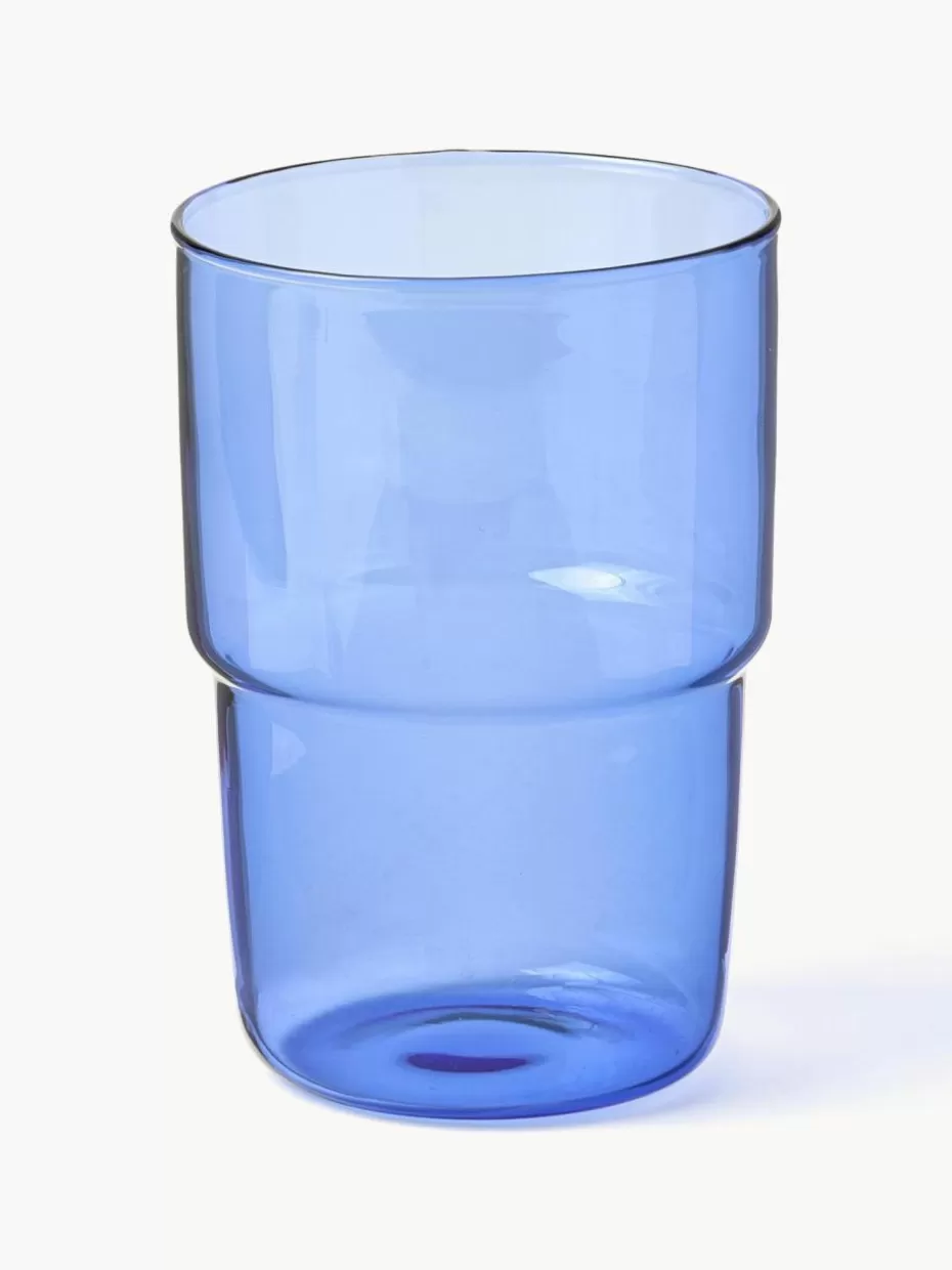 Wassergläser-Lyngby Wassergläser Torino aus Borosilikatglas, 2 Stück Blau, transparent