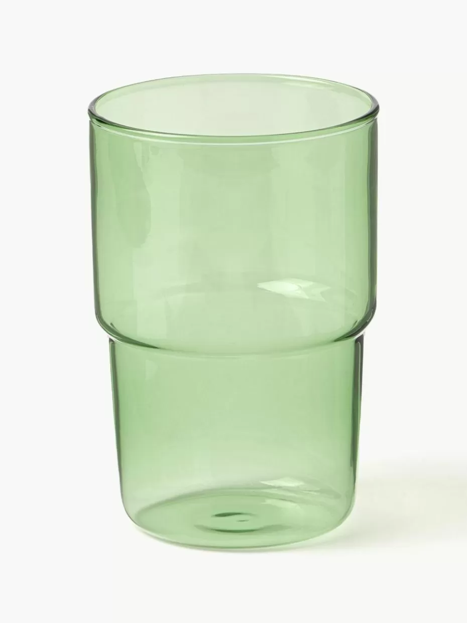Wassergläser-Lyngby Wassergläser Torino aus Borosilikatglas, 2 Stück Grün, transparent