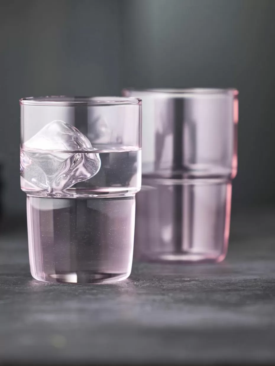 Wassergläser-Lyngby Wassergläser Torino aus Borosilikatglas, 2 Stück Rosa, transparent