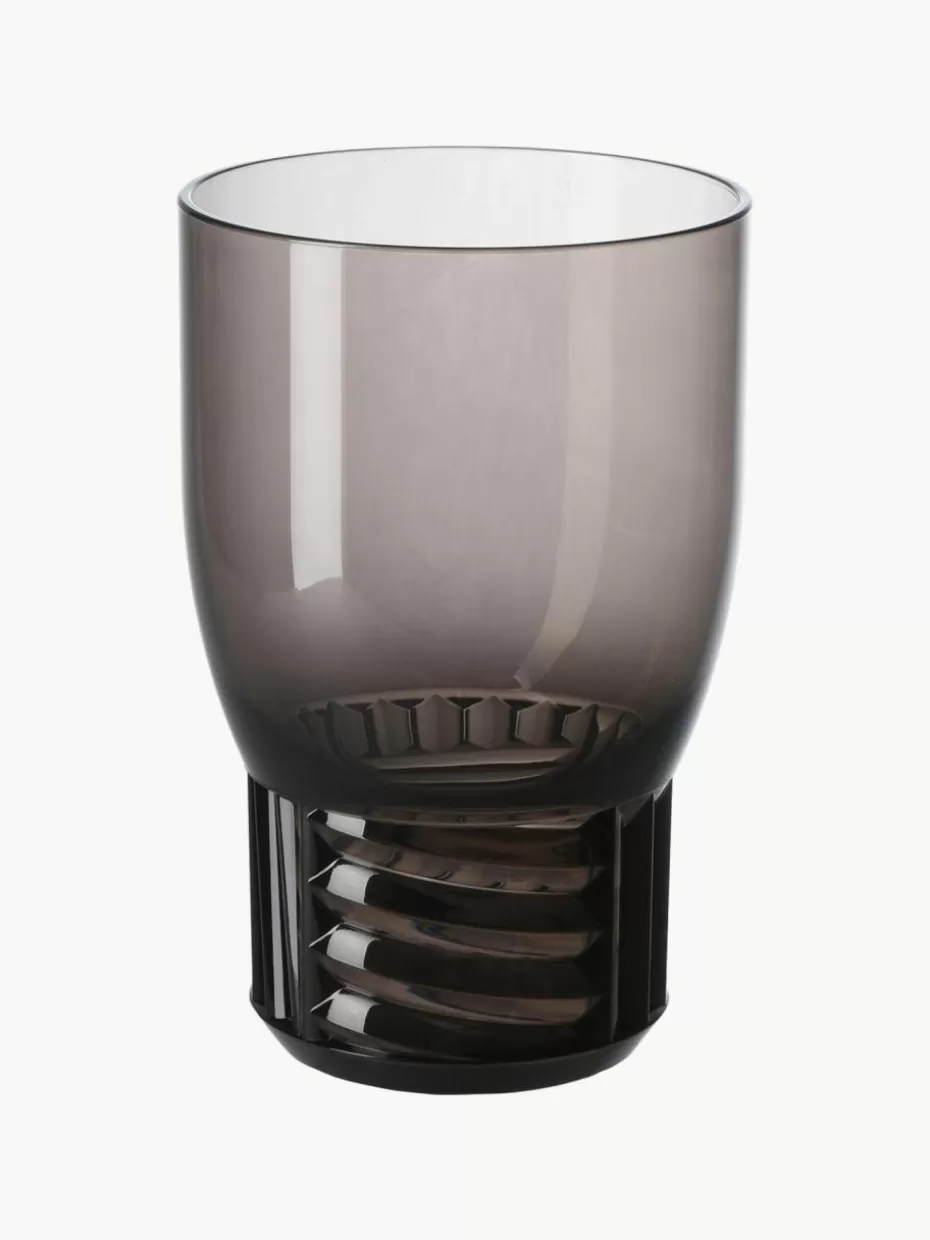 Wassergläser-Kartell Wassergläser Trama aus Kunststoff, 4 Stück Grau, transparent