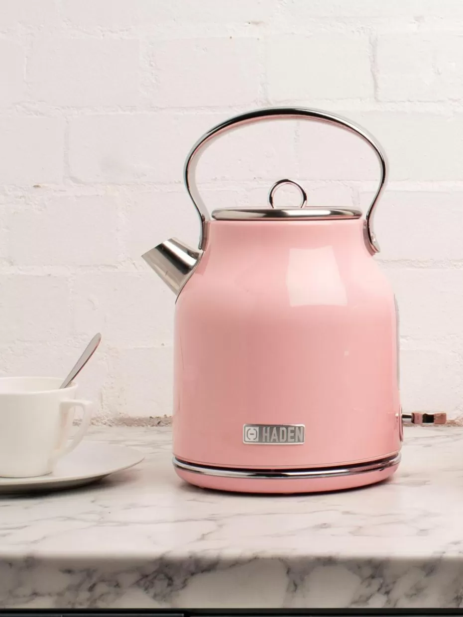 Wasserkocher-Haden Wasserkocher Heritage, 1.7 L Rosa, Silberfarben
