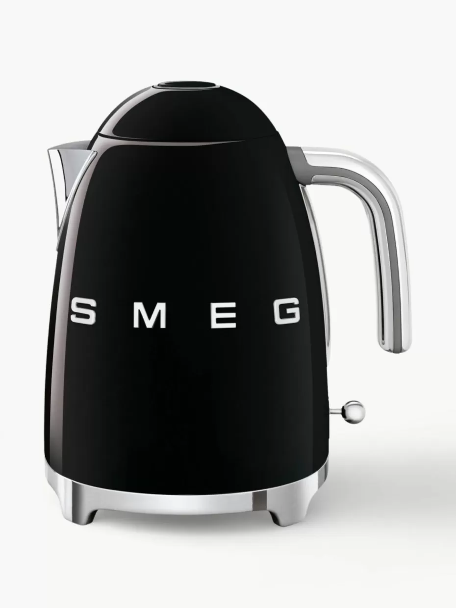 Wasserkocher-Smeg Wasserkocher 50's Style, 1.7 L Schwarz, glänzend