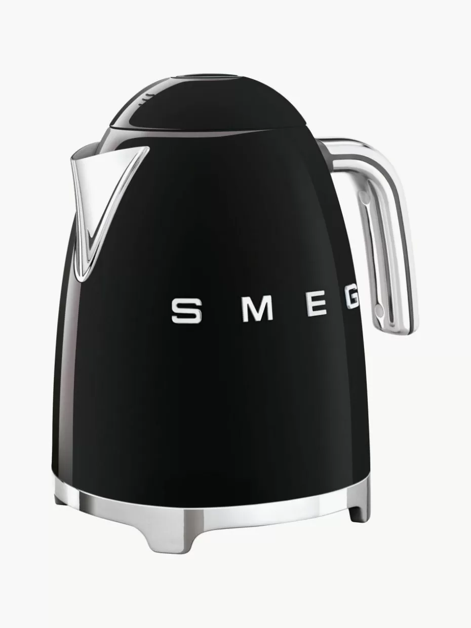 Wasserkocher-Smeg Wasserkocher 50's Style, 1.7 L Schwarz, glänzend