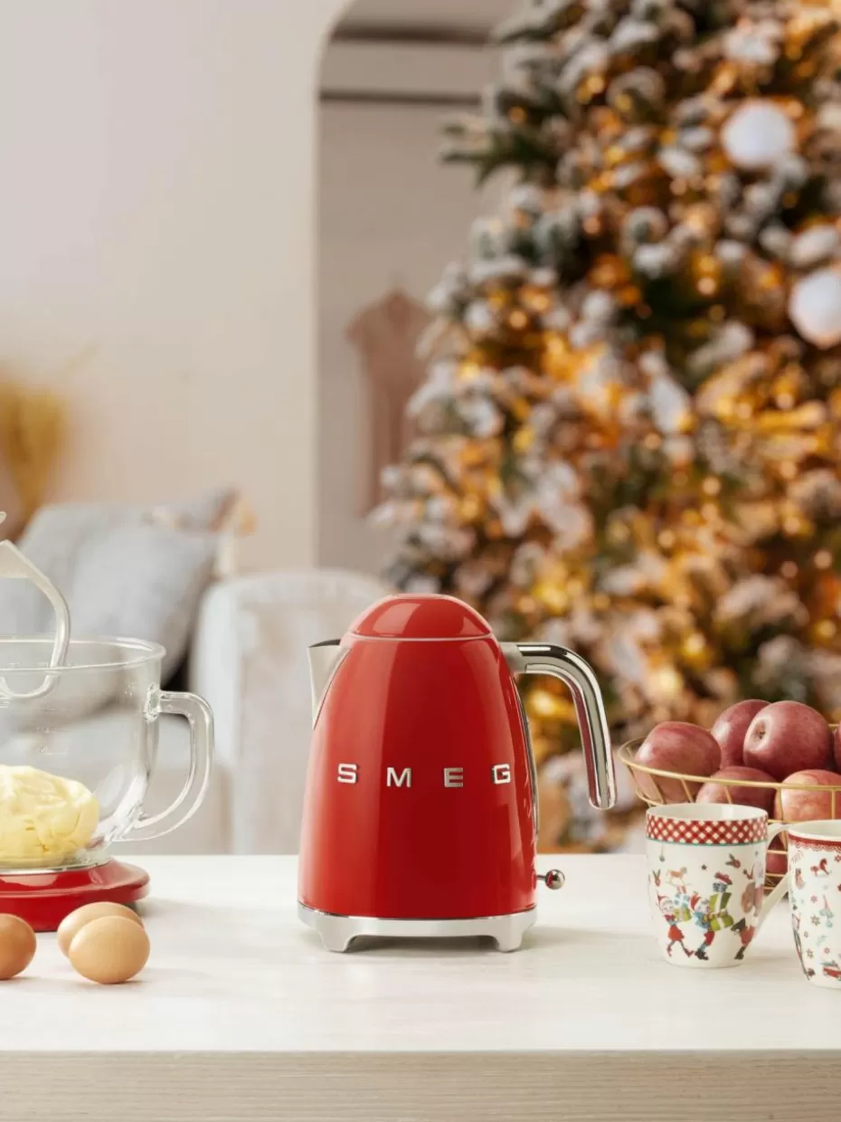 Wasserkocher-Smeg Wasserkocher 50's Style, 1.7 L Rot, glänzend