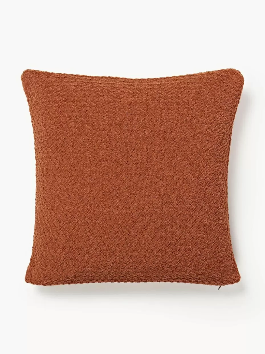 Dekokissen-Westwing Collection Weiche Strick-Kissenhülle Everly aus Chenille Terrakotta