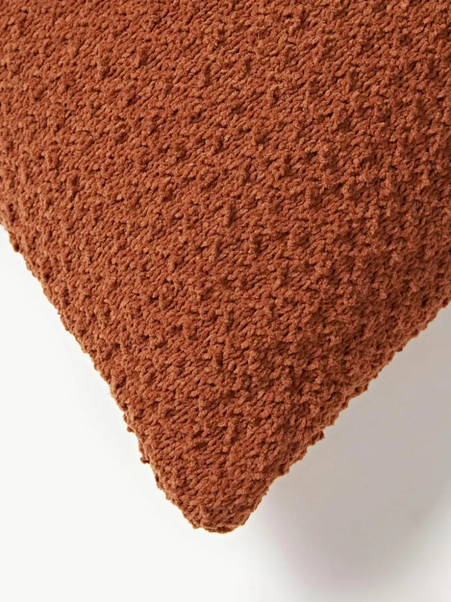 Dekokissen-Westwing Collection Weiche Strick-Kissenhülle Everly aus Chenille Terrakotta