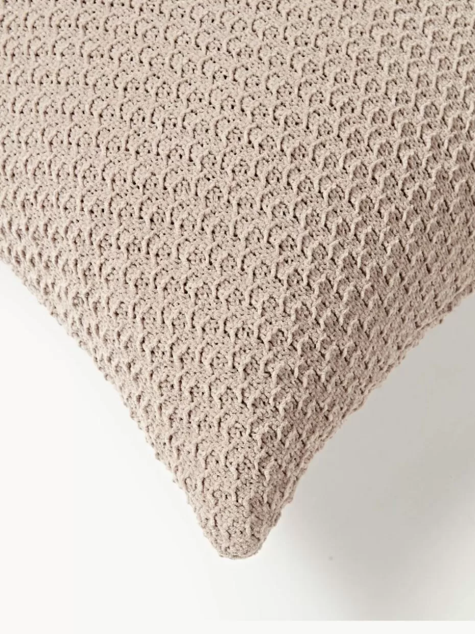 Dekokissen-Westwing Collection Weiche Strick-Kissenhülle Everly aus Chenille Nougat