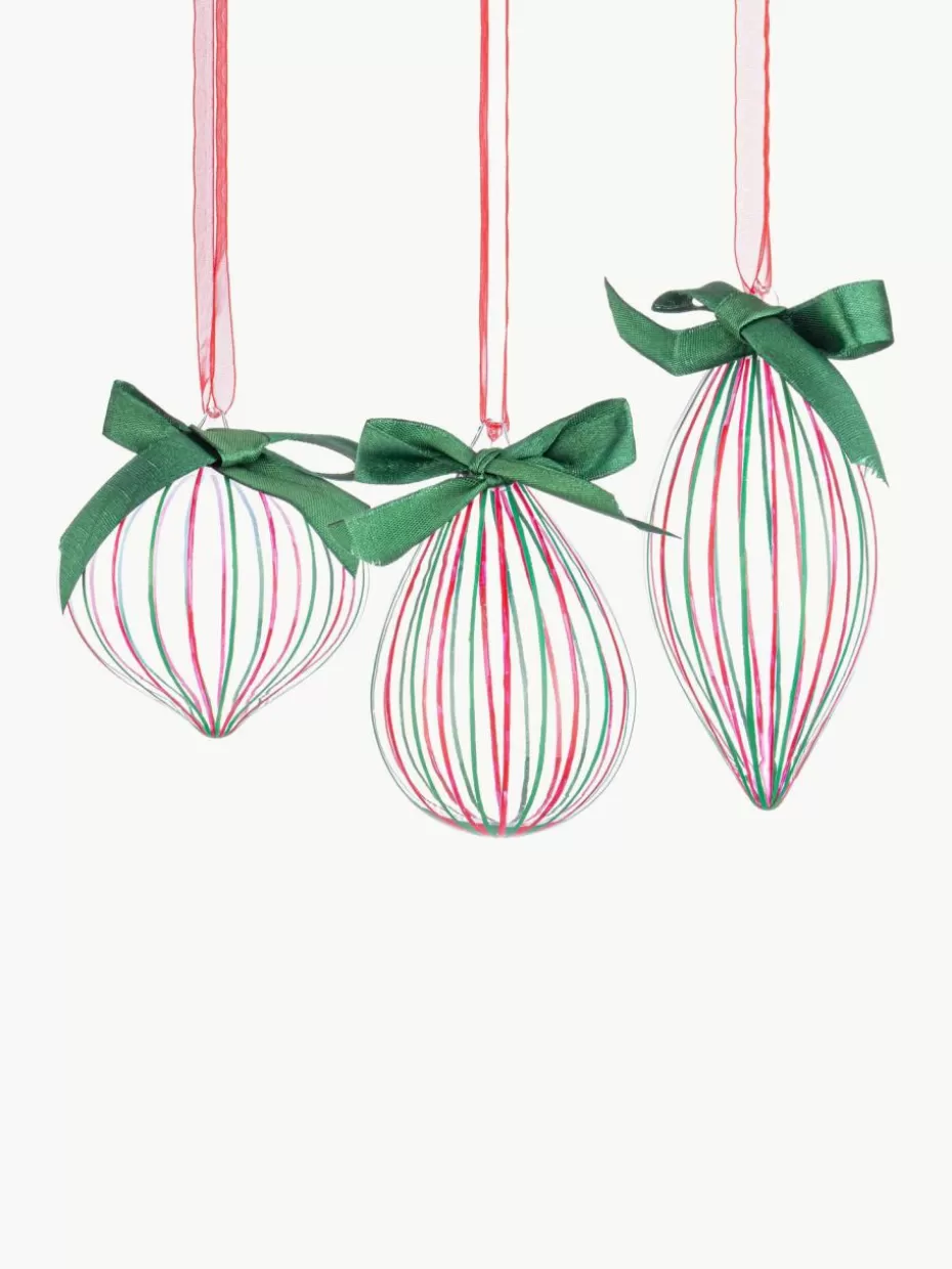 Weihnachtskugeln & Baumanhänger | Glow-Up-Bizzotto Weihnachtsbaumanhänger Stripe Trans, 12er-Set