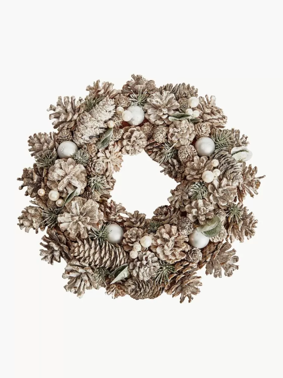 Adventsdeko | Romantische Details-Westwing Weihnachtskranz Pearly, Ø 34 cm