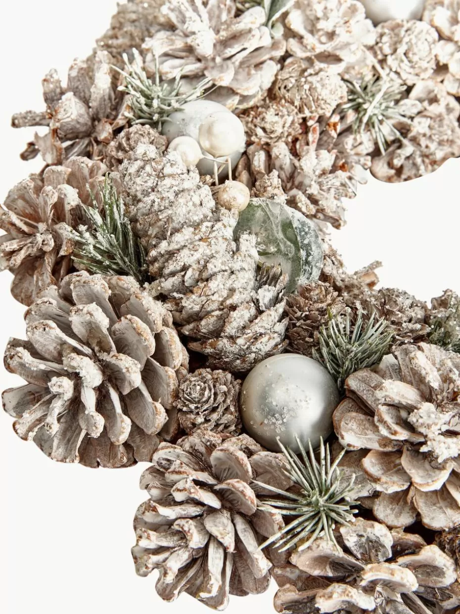 Adventsdeko | Romantische Details-Westwing Weihnachtskranz Pearly, Ø 34 cm