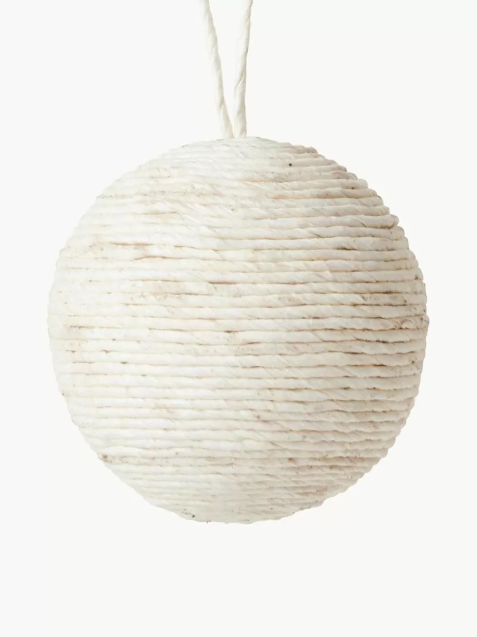 Weihnachtskugeln & Baumanhänger | Nordic Celebrations-Broste Copenhagen Weihnachtskugel Carol, 4 Stück Off White