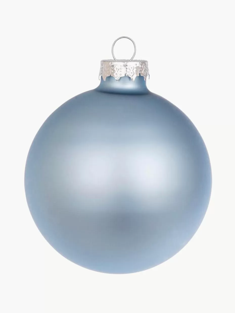 Weihnachtskugeln & Baumanhänger | Romantische Details-Bizzotto Weihnachtskugeln Ball, verschiedene Setgrößen Hellblau, matt