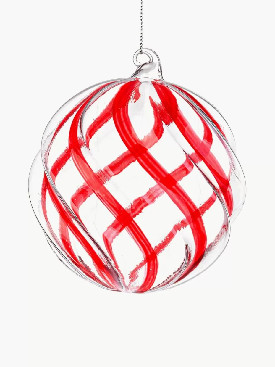 Weihnachtskugeln & Baumanhänger | Glow-Up-Bizzotto Weihnachtskugeln Blend, 8 Stück Transparent, Rot
