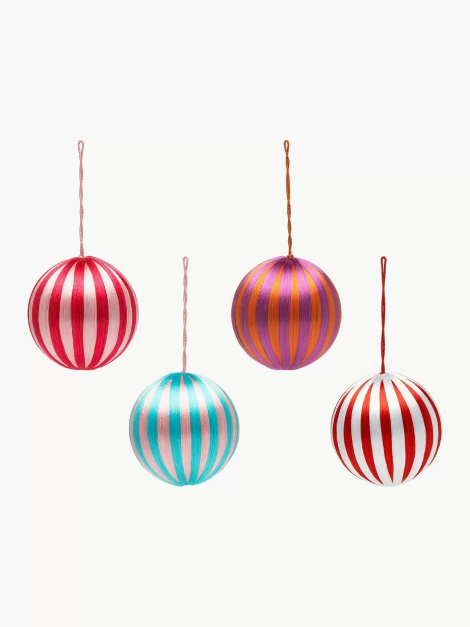 Weihnachtskugeln & Baumanhänger | Glow-Up-Anna + Nina Weihnachtskugeln Corded, Ø 15 cm, 4er-Set