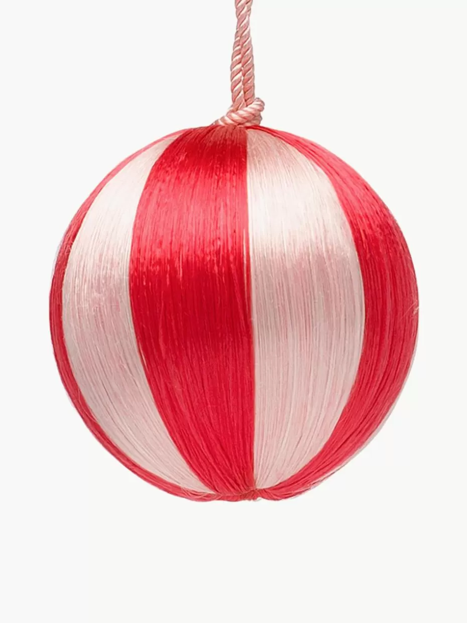 Weihnachtskugeln & Baumanhänger | Glow-Up-Anna + Nina Weihnachtskugeln Corded, 2 Stück, in verschiedenen Größen Hellrosa, Korallrot