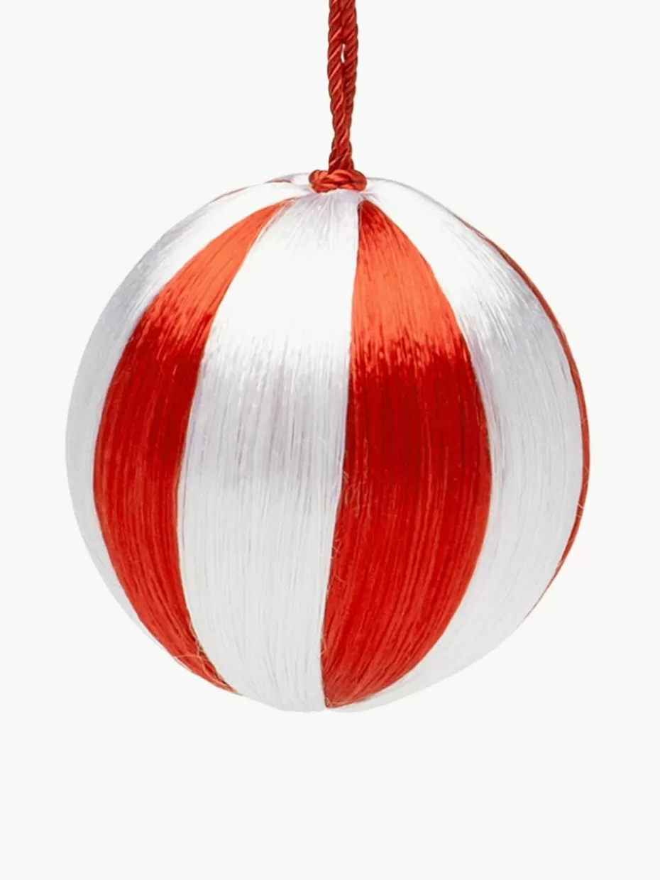 Weihnachtskugeln & Baumanhänger | Glow-Up-Anna + Nina Weihnachtskugeln Corded, 2 Stück, in verschiedenen Größen Weiß, Rot