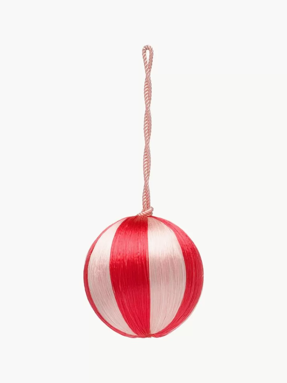Weihnachtskugeln & Baumanhänger | Glow-Up-Anna + Nina Weihnachtskugeln Corded, 2 Stück, in verschiedenen Größen Hellrosa, Korallrot