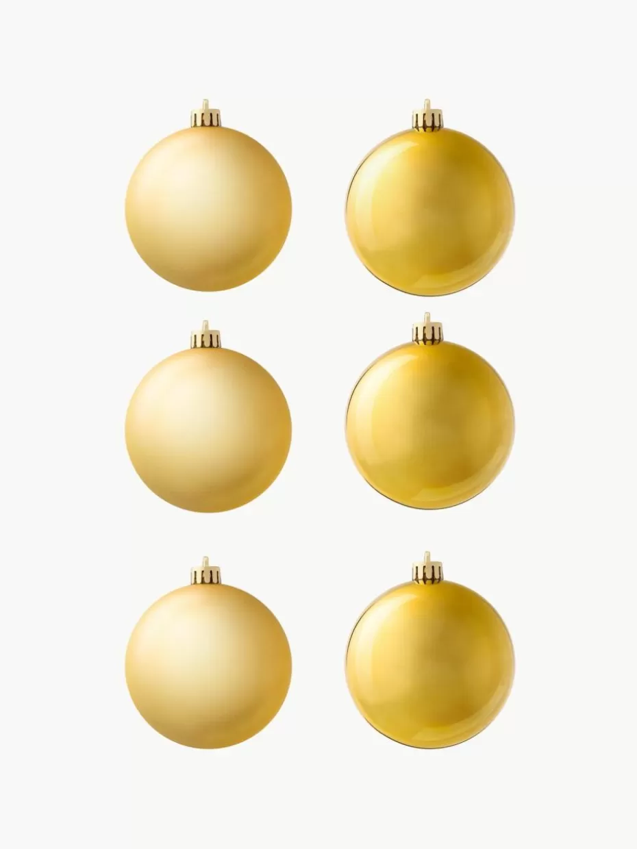 Weihnachtskugeln & Baumanhänger-Westwing Weihnachtskugeln Decoris, 6er-Set Goldfarben