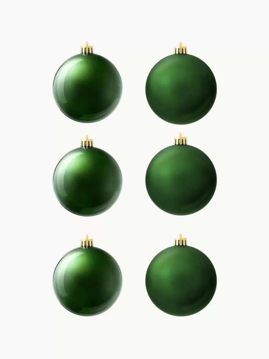 Weihnachtskugeln & Baumanhänger-Westwing Weihnachtskugeln Decoris, 6er-Set Dunkelgrün