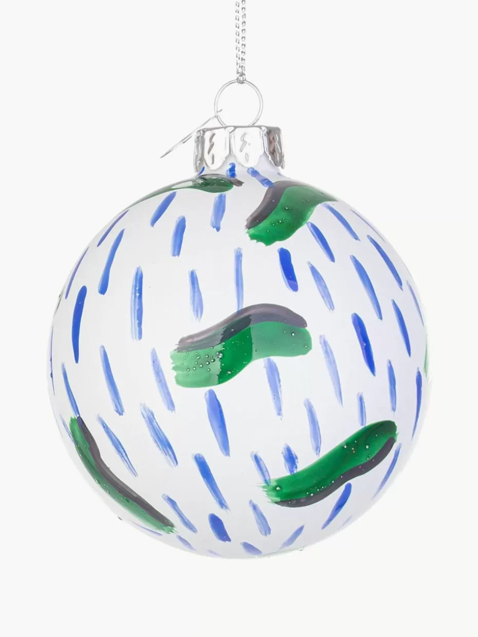 Weihnachtskugeln & Baumanhänger | Glow-Up-Bizzotto Weihnachtskugeln Drawing, verschiedene Setgrößen Weiß, Royalblau, Schwarz, Grün