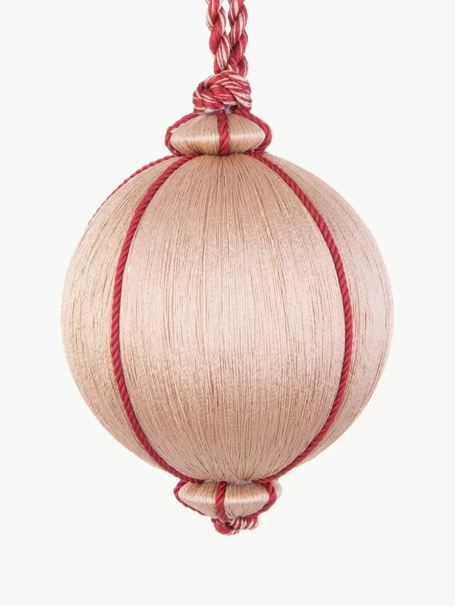 Weihnachtskugeln & Baumanhänger | Glow-Up-Bizzotto Weihnachtskugeln Dressed, 4 Stück Peach, Rot
