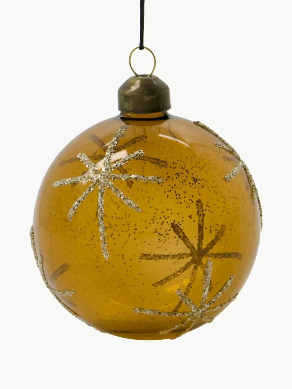 Weihnachtskugeln & Baumanhänger | Family Holidays-House Doctor Weihnachtskugeln Star, 4 Stück Ocker, Goldfarben