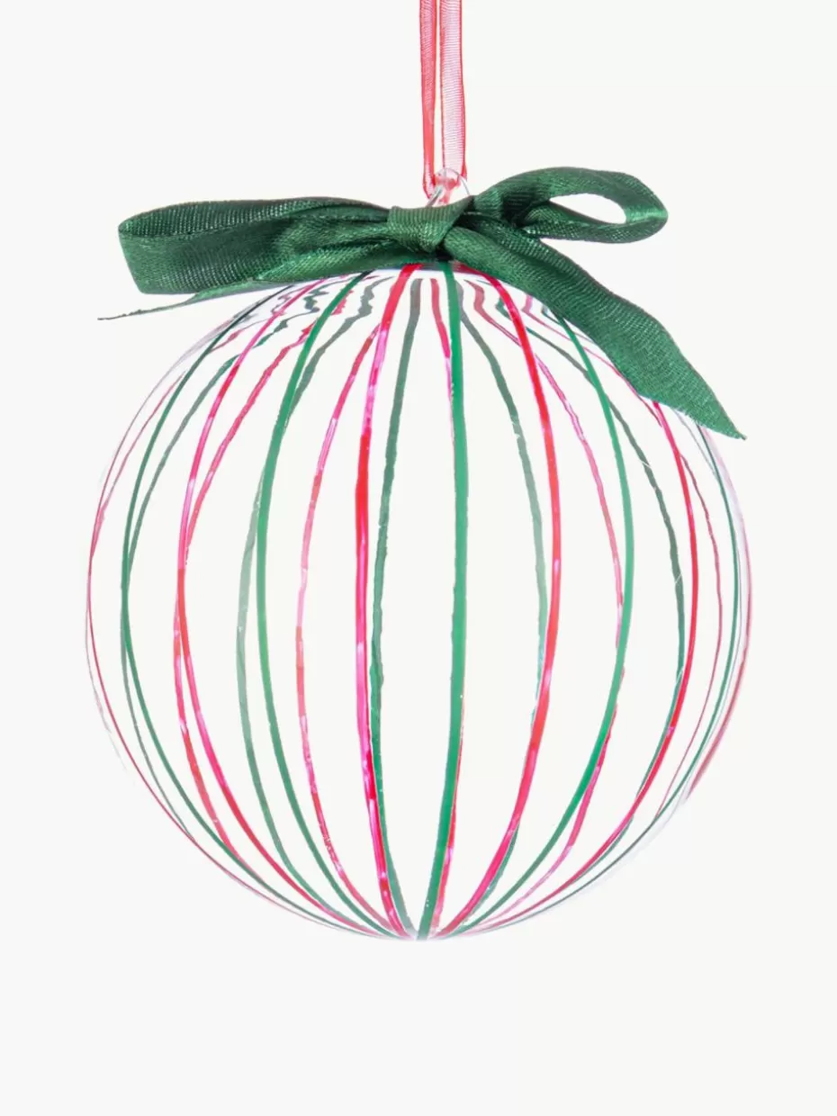 Glow-Up | Weihnachtskugeln & Baumanhänger-Bizzotto Weihnachtskugeln Stripe Trans, verschiedene Setgrößen