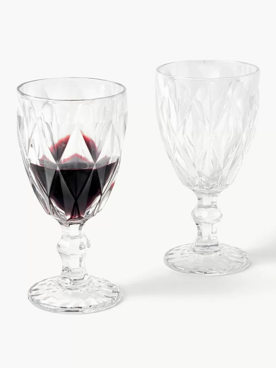 Weingläser-Westwing Collection Weingläser Colorado mit Strukturmuster, 4 Stück Transparent