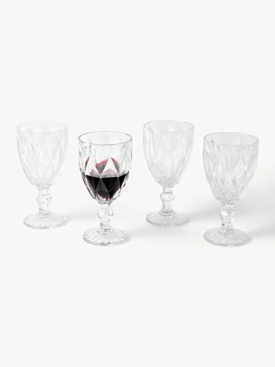 Weingläser-Westwing Collection Weingläser Colorado mit Strukturmuster, 4 Stück Transparent