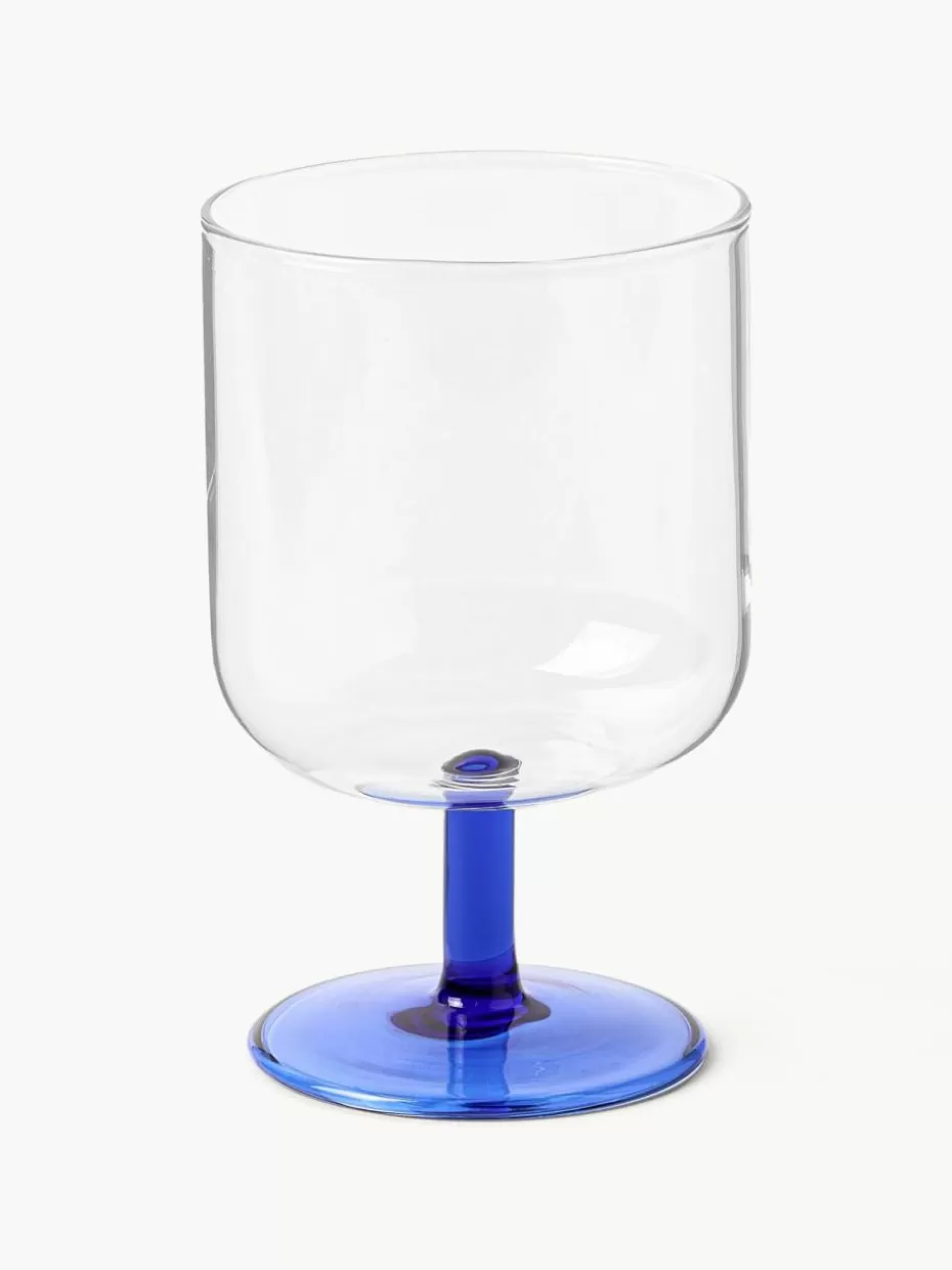 Weingläser-Lyngby Weingläser Torino aus Borosilikatglas, 2 Stück Transparent, Royalblau