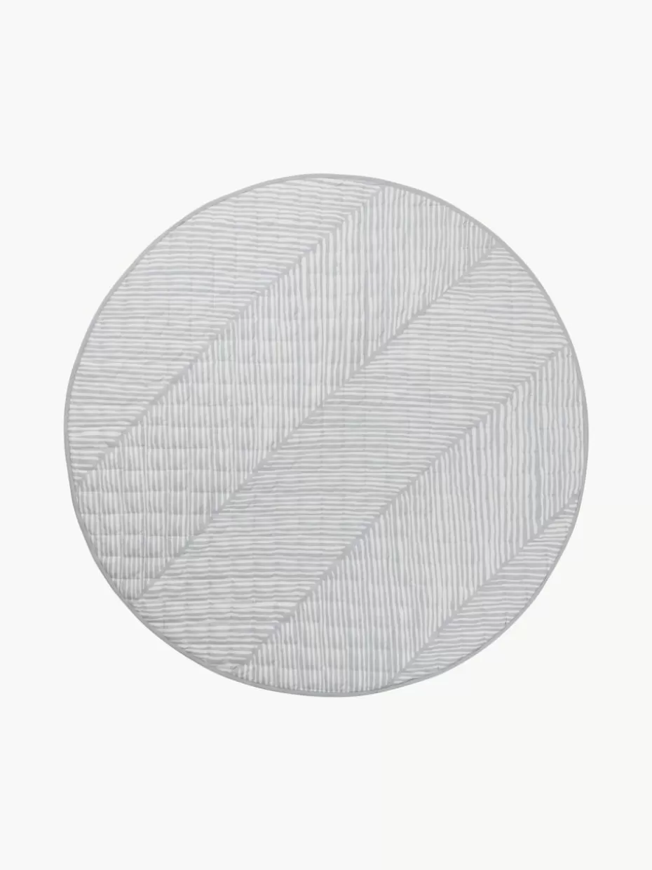 Kuschel- & Krabbeldecken-Toddlekind Wendbare Spielmatte Jeffrey aus Bio-Baumwolle Off White, Hellgrau