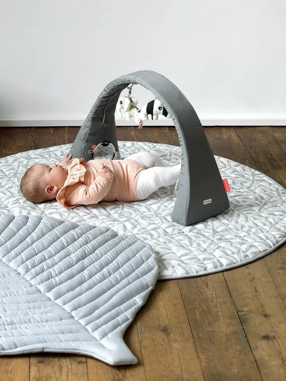 Kuschel- & Krabbeldecken-Toddlekind Wendbare Spielmatte Jeffrey aus Bio-Baumwolle Off White, Hellgrau