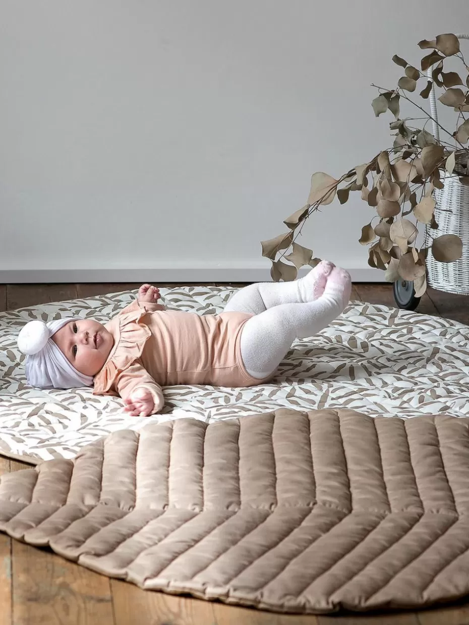 Kuschel- & Krabbeldecken-Toddlekind Wendbare Spielmatte Jeffrey aus Bio-Baumwolle Off White, Taupe