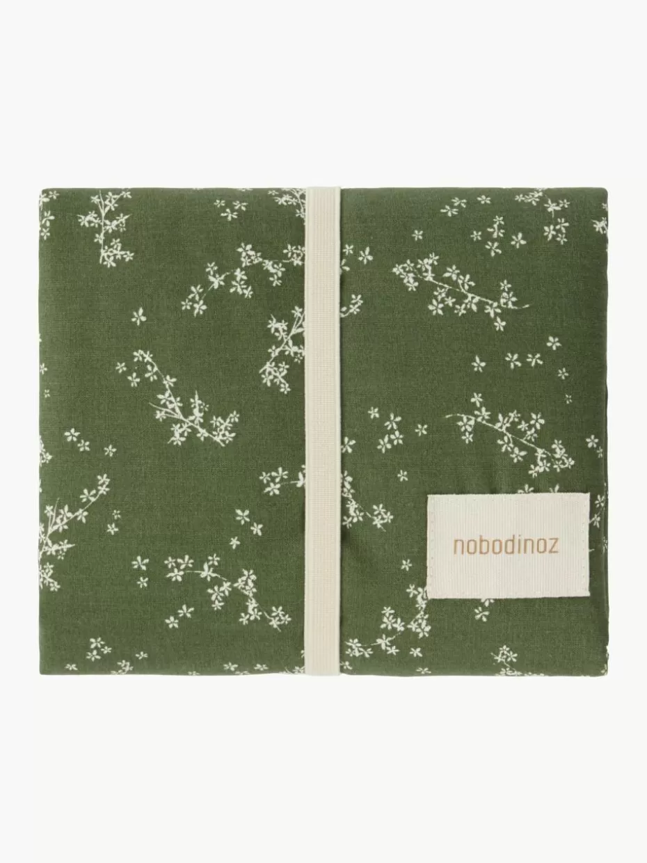 Wickeln & Pflege-Nobodinoz Wickelauflage Stories aus Bio-Baumwolle Dunkelgrün, Off White