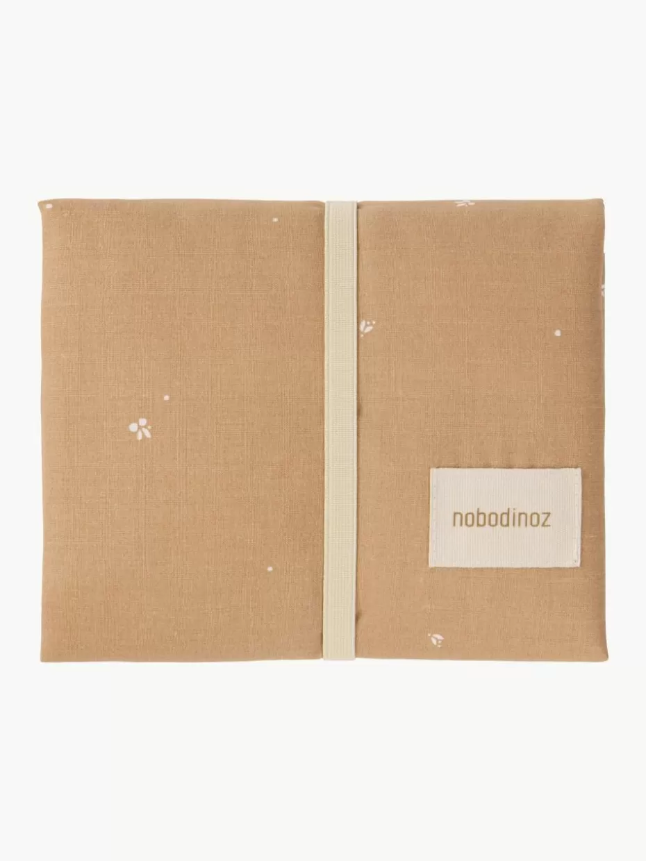 Wickeln & Pflege-Nobodinoz Wickelauflage Stories aus Bio-Baumwolle Hellbraun, Hellbeige