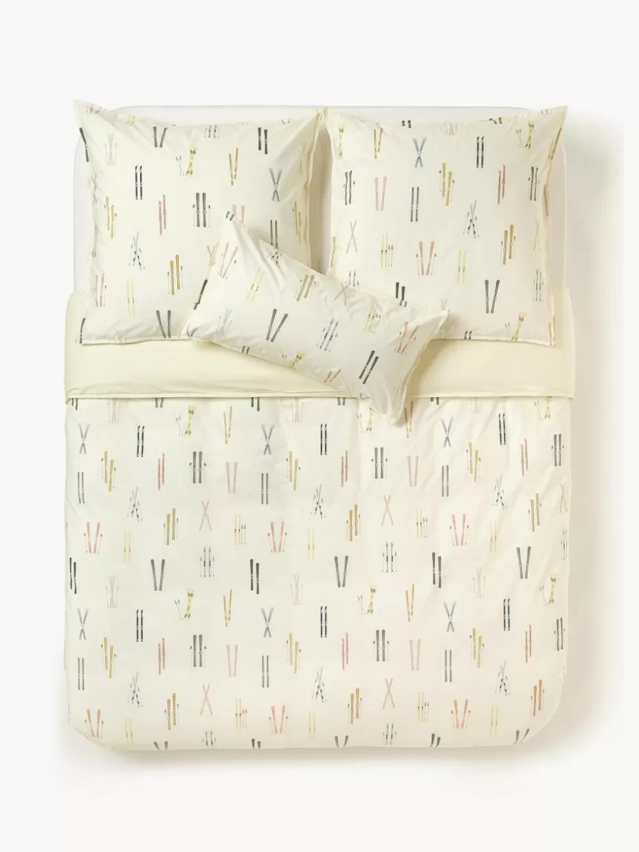 Weihnachtsbettwäsche | Bettwäsche-Westwing Collection Winterlicher Baumwollperkal-Bettdeckenbezug Aspen