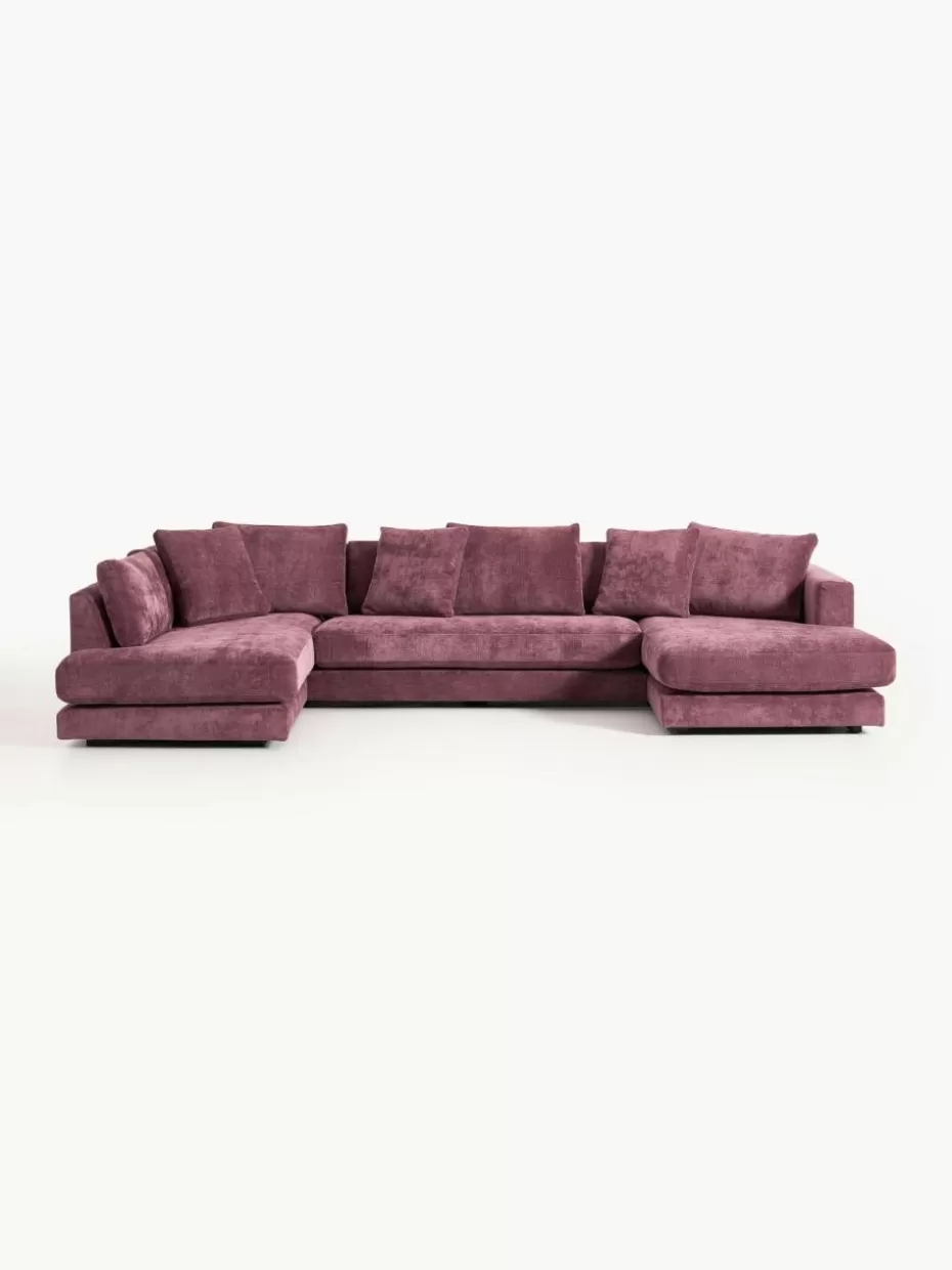 Sofas-Westwing Collection Wohnlandschaft Tribeca Webstoff Aubergine