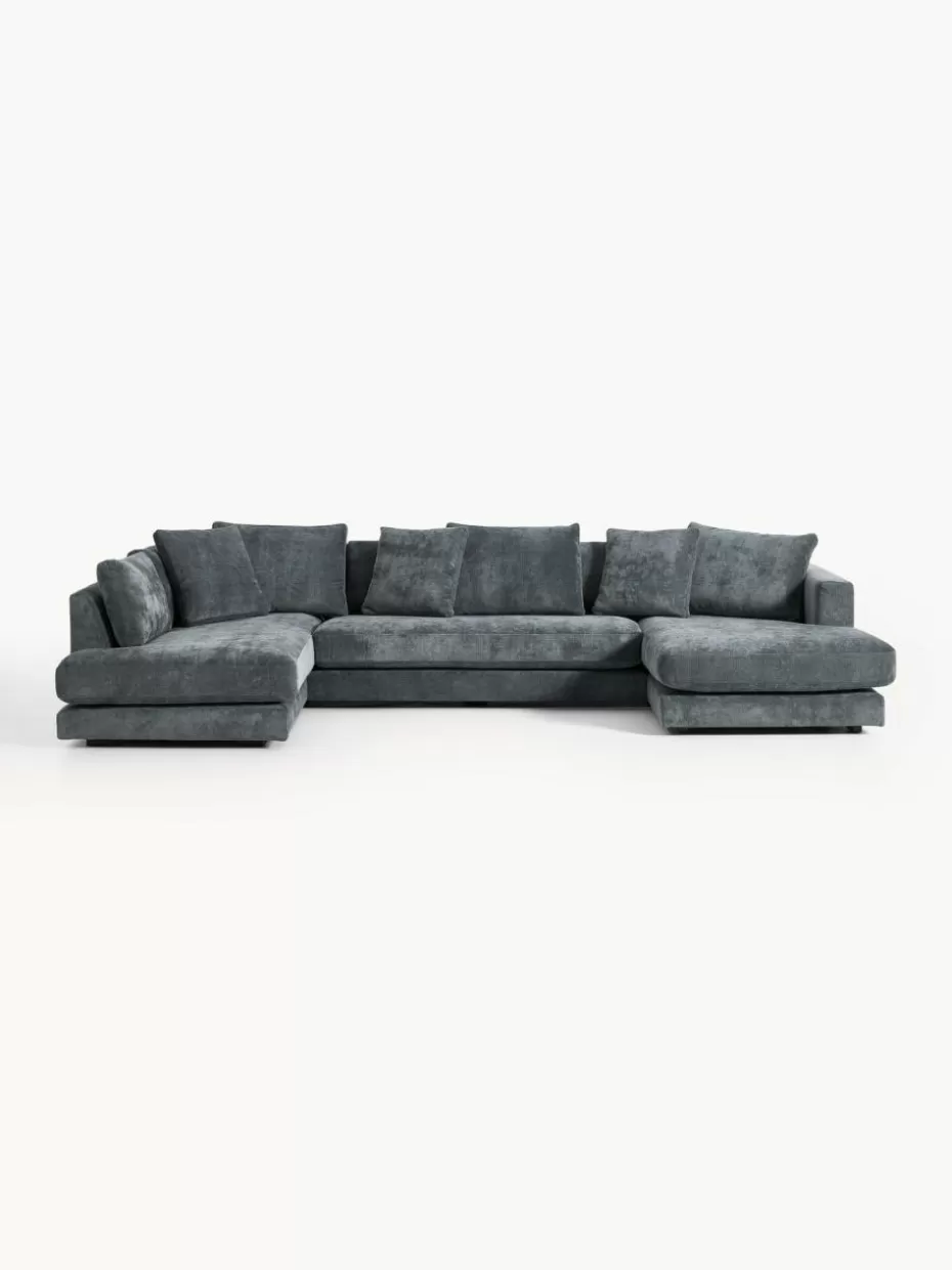 Sofas | Sofaserien-Westwing Collection Wohnlandschaft Tribeca Webstoff Graublau