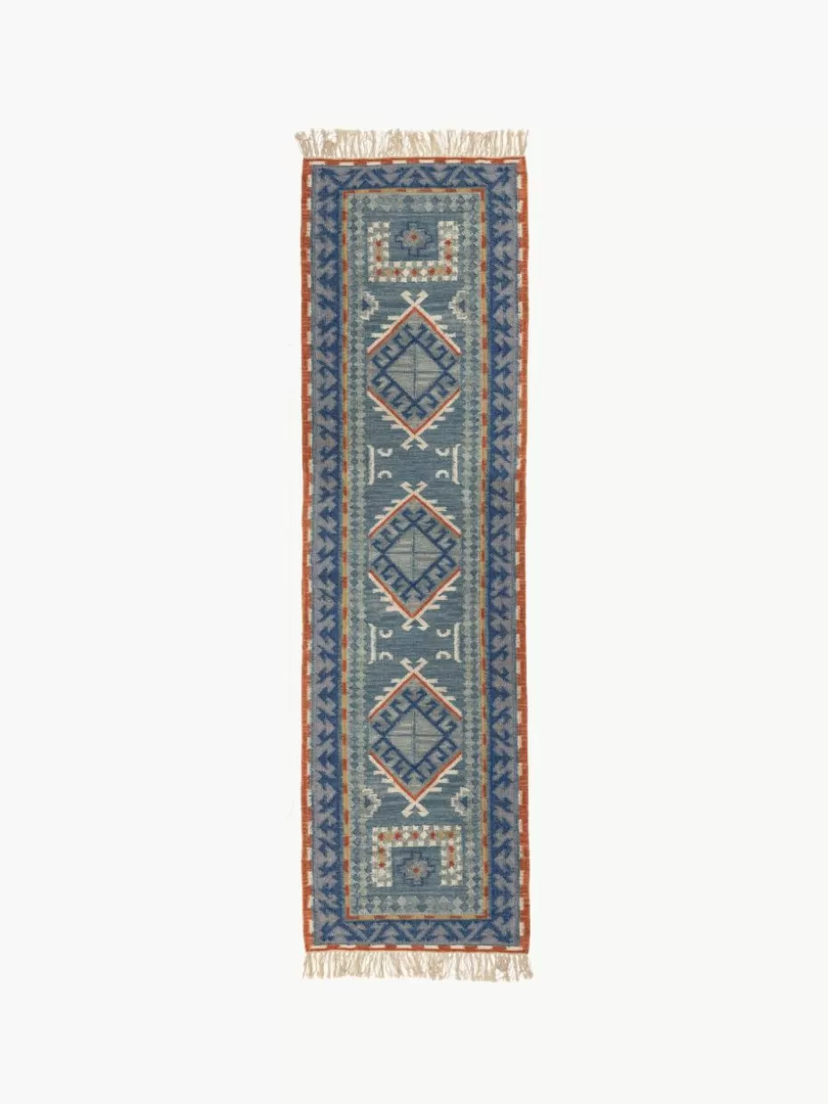 Läufer-Bloomingville Wollläufer Arsam mit Ornament-Muster und Fransen
