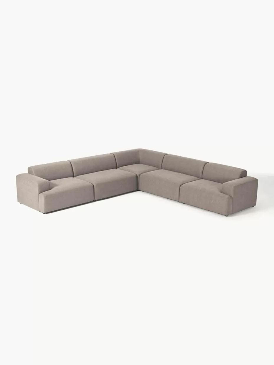 Sofas | Sofaserien-Westwing Collection XL-Ecksofa Melva Webstoff Taupe