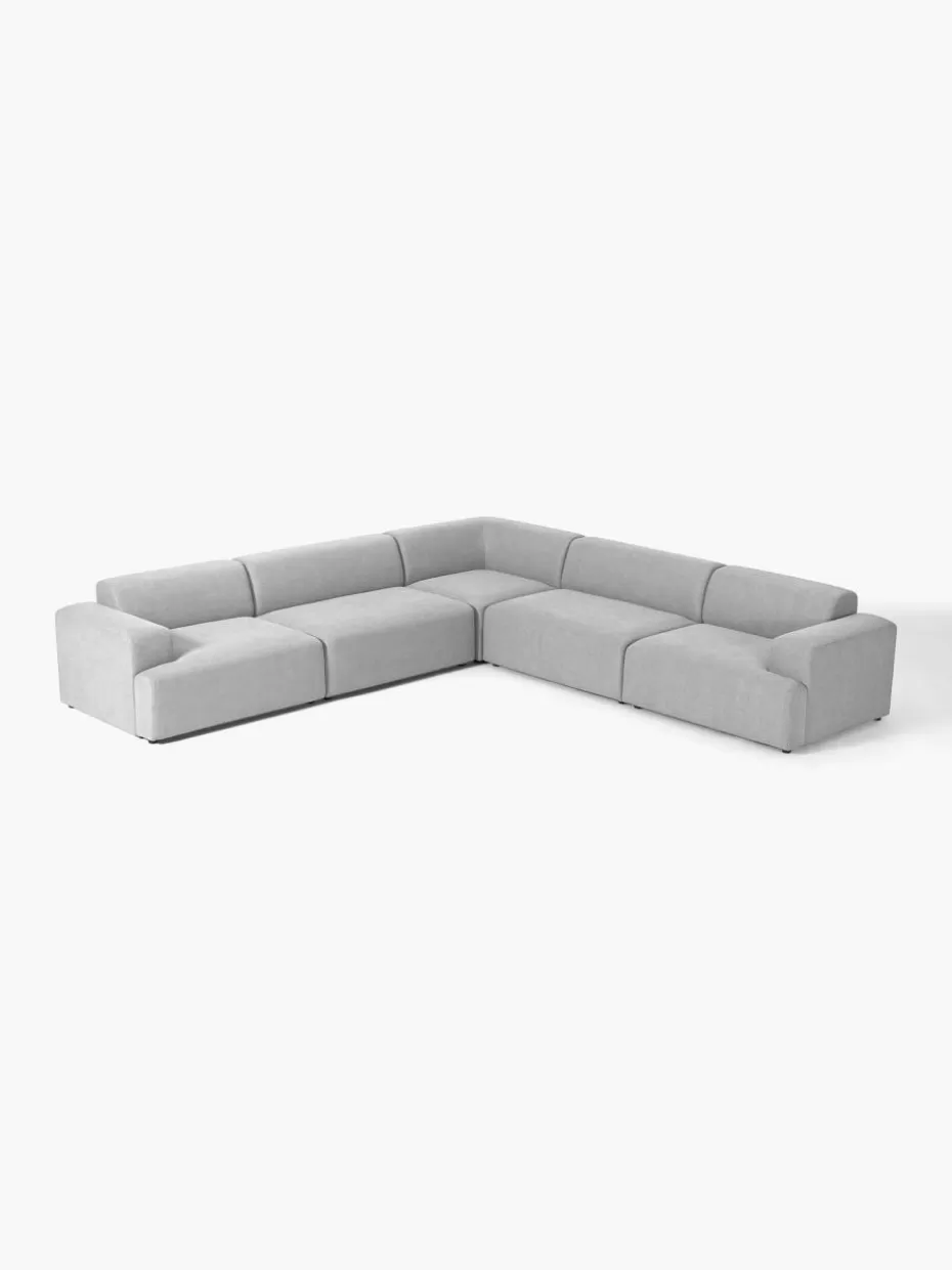 Sofas | Sofaserien-Westwing Collection XL-Ecksofa Melva Webstoff Hellgrau