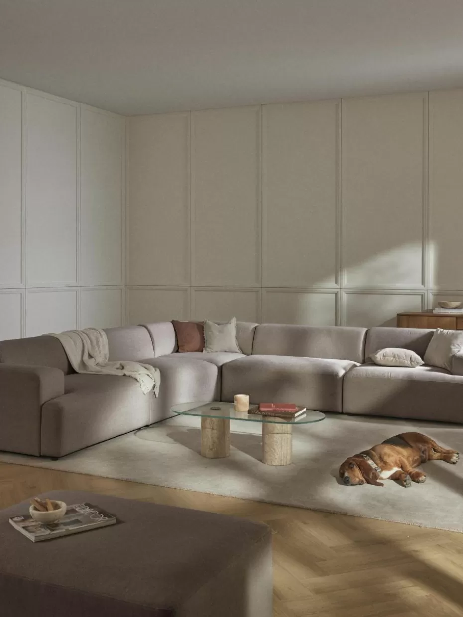 Sofas | Sofaserien-Westwing Collection XL-Ecksofa Melva Webstoff Taupe