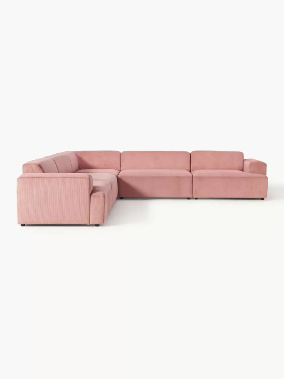 Sofas | Sofaserien-Westwing Collection XL-Ecksofa Melva aus Cord Cord Altrosa