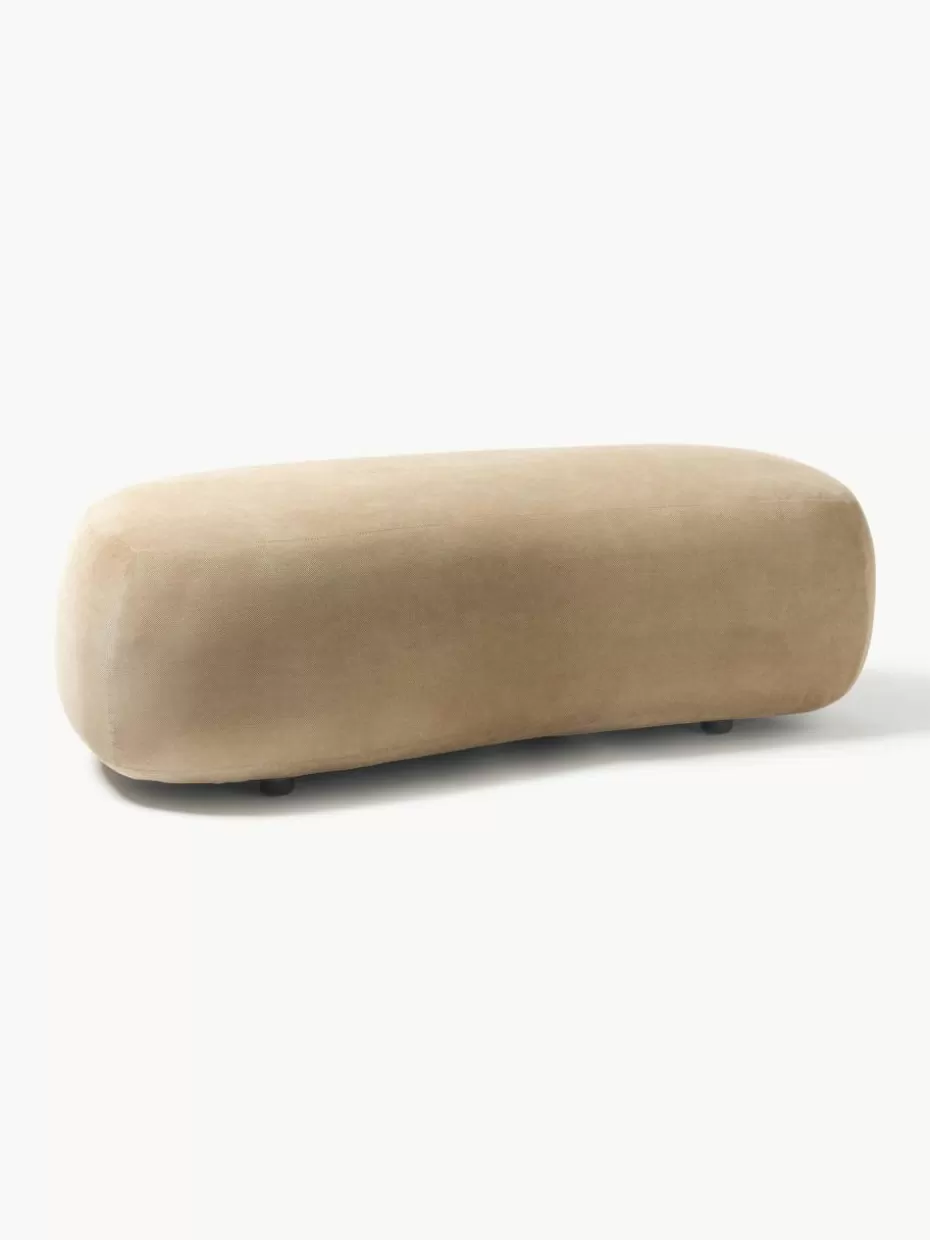 Hocker | Sofaserien-Westwing Collection XL-Hocker Alba Webstoff Beige