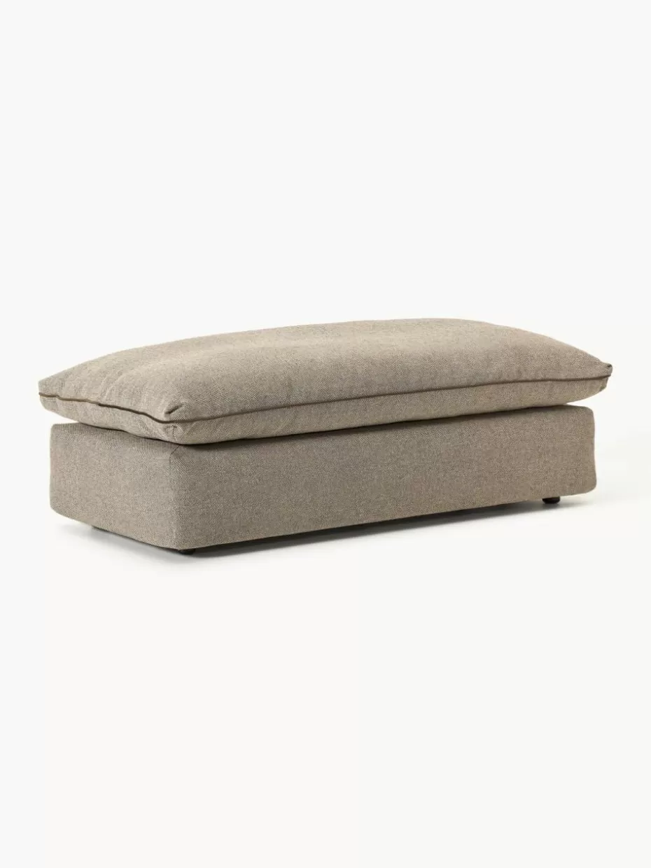 Hocker | Sofaserien-Westwing Collection XL-Hocker Felix Webstoff Greige