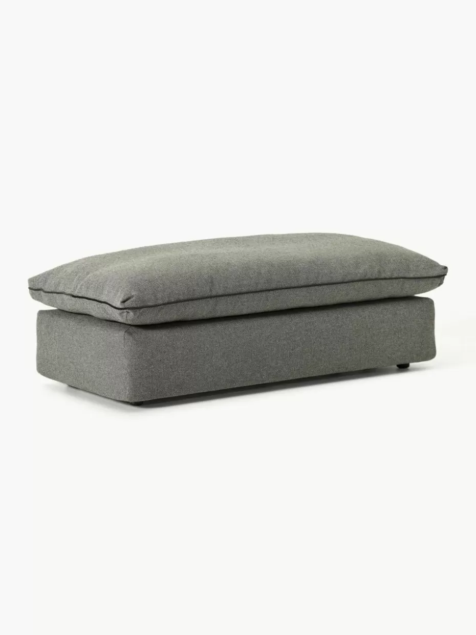 Hocker | Sofaserien-Westwing Collection XL-Hocker Felix Webstoff Dunkelgrau