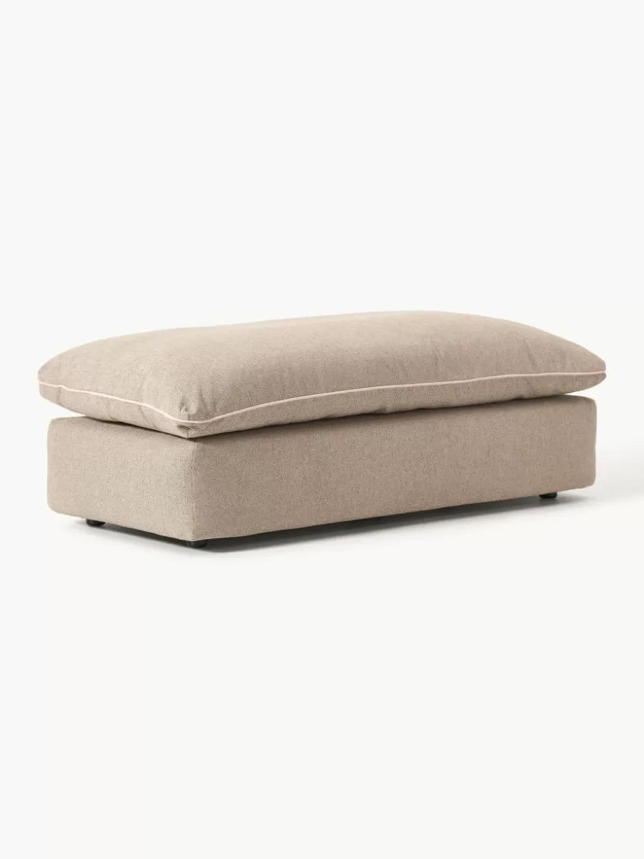 Hocker | Sofaserien-Westwing Collection XL-Hocker Felix Webstoff Beige