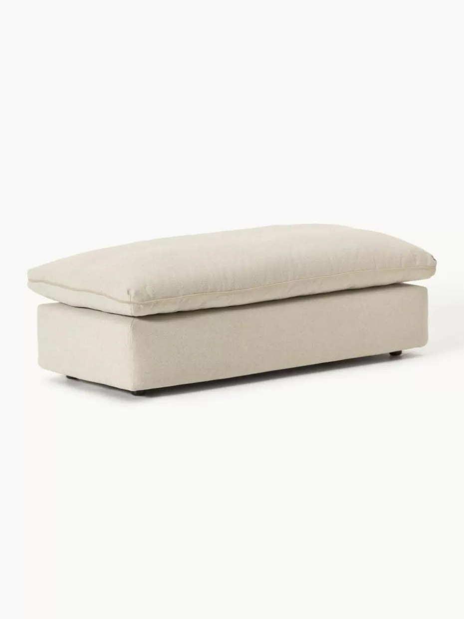 Hocker | Sofaserien-Westwing Collection XL-Hocker Felix Webstoff Hellbeige